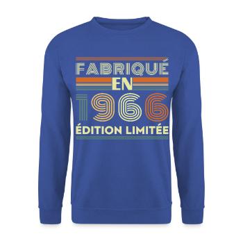 1966 Vintage Retro Geburtstagsgeschenk - Unisex Pullover - Royalblau - Vorne - Alina (178cm) & Michal (187cm)
