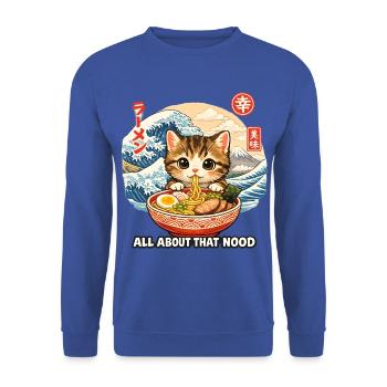 Cats ramen ukiyo-e - Unisex Sweatshirt - royal blue - Front - Alina (178cm) & Michal (187cm)