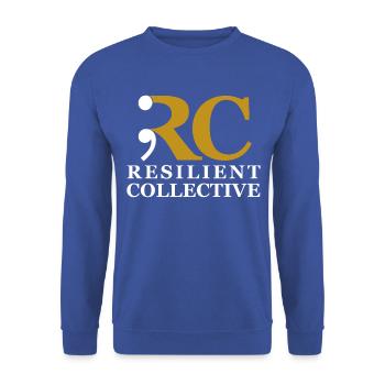 Widerstandsfähiges Kollektiv-Emblem - Unisex Pullover - Royalblau - Vorne - Alina (178cm) & Michal (187cm)
