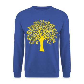 Icon Orange Jumbo Tree Print Silhouette - Unisex Pullover - Royalblau - Vorne - Alina (178cm) & Michal (187cm)