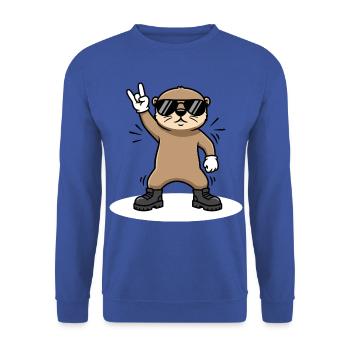 Otter Rock Music Baby Gift Funny - Unisex Sweatshirt - royal blue - Front - Alina (178cm) & Michal (187cm)