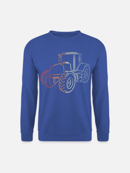 Retro Traktor Skizze - Unisex Pullover - Royalblau