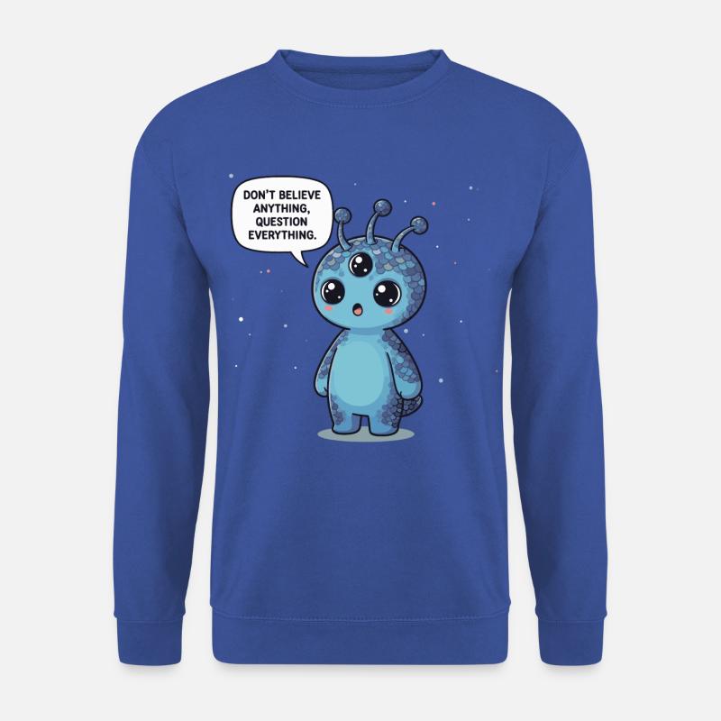 Niedlicher Alien: Statement - Alles hinterfragen - Unisex Pullover - Royalblau