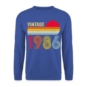 Vintage 1986 40th Birthday - Unisex Sweatshirt - royal blue - Front - Alina (178cm) & Michal (187cm)