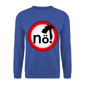 Verbot Nein Giraffe - Unisex Pullover - Royalblau - Vorne - Alina (178cm) & Michal (187cm)