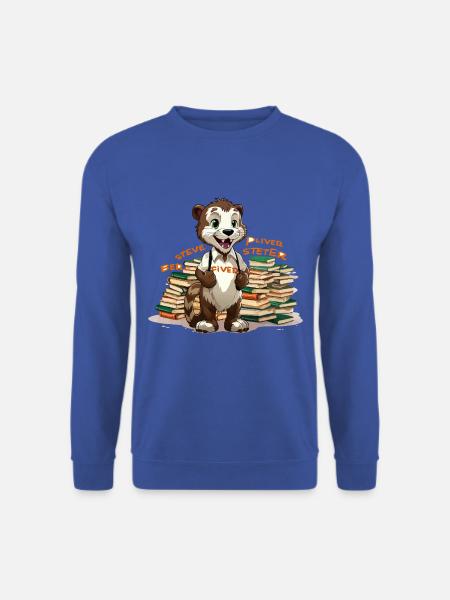 Otter Lernheld mit Büchern - Unisex Pullover - Royalblau