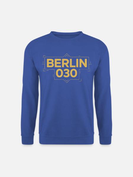 Berlin 030 Deco Gold - Unisex Pullover - Royalblau