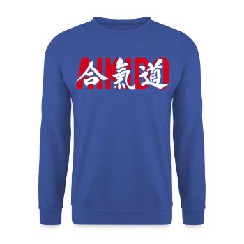 Aikido Kampfsportgym Dojo Kanji Japan - Unisex Pullover - Royalblau - Vorne - Alina (178cm) & Michal (187cm)