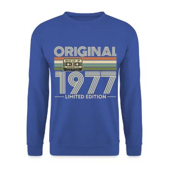 Originale limitierte Ausgabe von 1977 - Unisex Pullover - Royalblau - Vorne - Alina (178cm) & Michal (187cm)