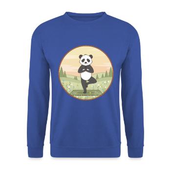 Yoga-Panda-Bär macht Baumposen-Kunst - Unisex Pullover - Royalblau - Vorne - Alina (178cm) & Michal (187cm)