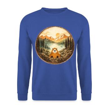 Berg des Marmottierwaldsees - Unisex Pullover - Royalblau - Vorne - Alina (178cm) & Michal (187cm)
