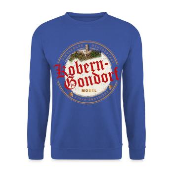 Kobern Gondorf Vintage Mosel Rheinland-Pfalz - Unisex Pullover - Royalblau - Vorne - Alina (178cm) & Michal (187cm)