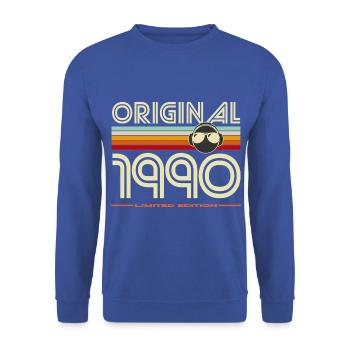 Originale Vintage-Edition von 1990 - Unisex Pullover - Royalblau - Vorne - Alina (178cm) & Michal (187cm)