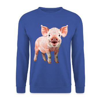 Ferkel - Unisex Pullover - Royalblau - Vorne - Alina (178cm) & Michal (187cm)