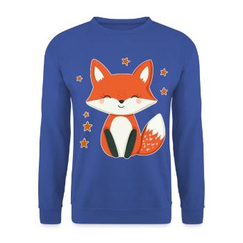 Fuchs und Sterne - Unisex Pullover - Royalblau - Vorne - Alina (178cm) & Michal (187cm)