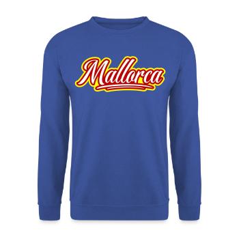 Mallorca Schrift - Unisex Pullover - Royalblau - Vorne - Alina (178cm) & Michal (187cm)