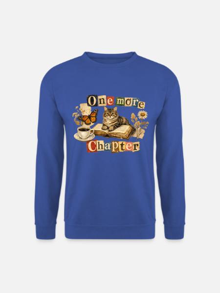 One More Chapter - Cozy Reading Cat - Unisex Pullover - Royalblau