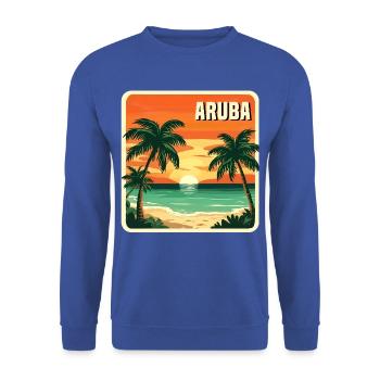 Aruba - Unisex Pullover - Royalblau - Vorne - Alina (178cm) & Michal (187cm)