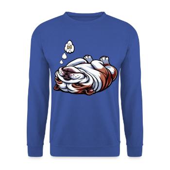 English Bulldog Bully Bully Owner Bullyfan - Unisex Sweatshirt - royal blue - Front - Alina (178cm) & Michal (187cm)