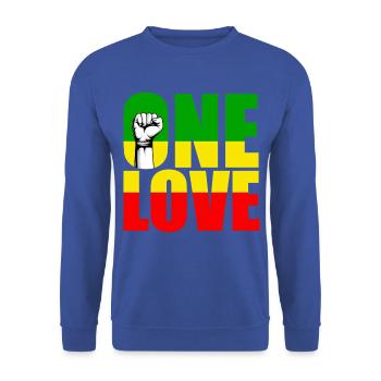 reggae - Unisex Pullover - Royalblau - Vorne - Alina (178cm) & Michal (187cm)
