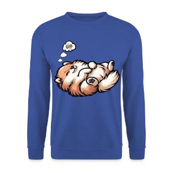 Poméranien Poméranien Spitz Chien Miniature Spitz Holder - Sweat-shirt Unisexe - bleu royal - Devant - Alina (178cm) & Michal (187cm)