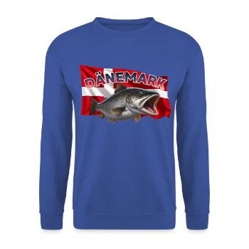 Forelle Angeln Dänemark - Fisch Motiv - Unisex Pullover - Royalblau - Vorne - Alina (178cm) & Michal (187cm)