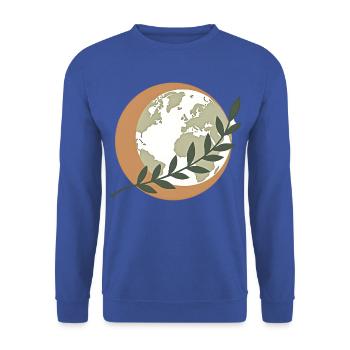 Green Peace Globe - Unisex Pullover - Royalblau - Vorne - Alina (178cm) & Michal (187cm)