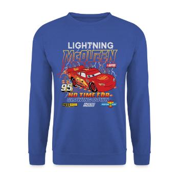 Cars Lightning McQueen No Time For Slowing Down - Unisex Pullover - Royalblau - Vorne - Alina (178cm) & Michal (187cm)