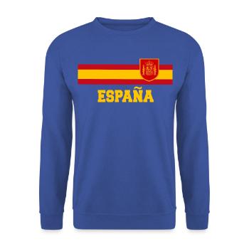 SPANIEN SPAIN España EUROPA SPANISCHE SPORT FAN - Unisex Pullover - Royalblau - Vorne - Alina (178cm) & Michal (187cm)