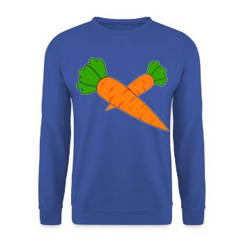 Möhren - Unisex Pullover - Royalblau - Vorne - Alina (178cm) & Michal (187cm)