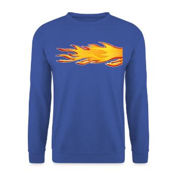 Flamme brennt Schweif Auspuff - Unisex Pullover - Royalblau - Vorne - Alina (178cm) & Michal (187cm)