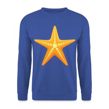 Seestern - Maritimes Strand-Meeresmotiv - Unisex Pullover - Royalblau - Vorne - Alina (178cm) & Michal (187cm)