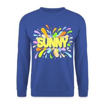 Sunny Burst Multicolor - Unisex Pullover - Royalblau - Vorne - Alina (178cm) & Michal (187cm)