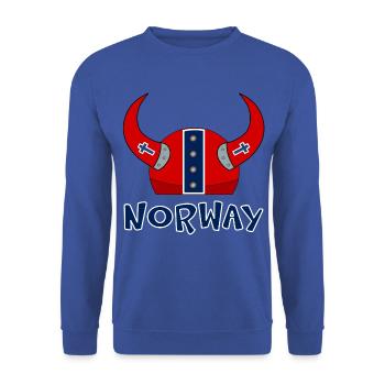 Norwegischer Flaggenhelm - Unisex Pullover - Royalblau - Vorne - Alina (178cm) & Michal (187cm)