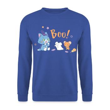 Tom & Jerry Gokko Halloween Avec Tom Et Jerry - Sweat-shirt Unisexe - bleu royal - Devant - Alina (178cm) & Michal (187cm)