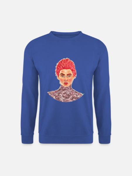 Texturiertes, glänzendes rotes Porträt - Unisex Pullover - Royalblau