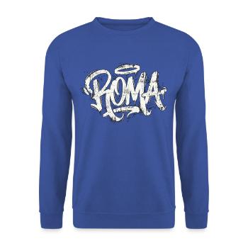 Rom Graffiti Handschrift Italien - Unisex Pullover - Royalblau - Vorne - Alina (178cm) & Michal (187cm)