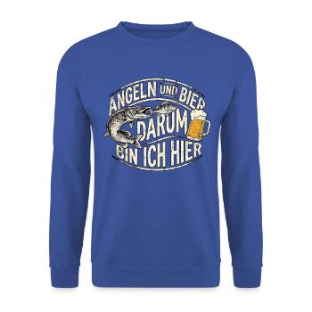 Raubfisch Angeln Bier - Unisex Pullover - Royalblau - Vorne - Alina (178cm) & Michal (187cm)