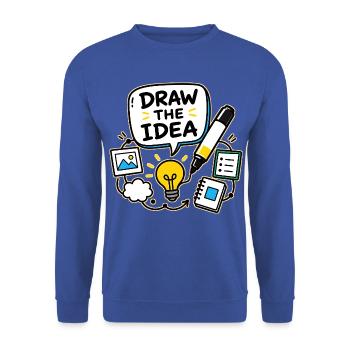 DRAW THE IDEA - Unisex Pullover - Royalblau - Vorne - Alina (178cm) & Michal (187cm)