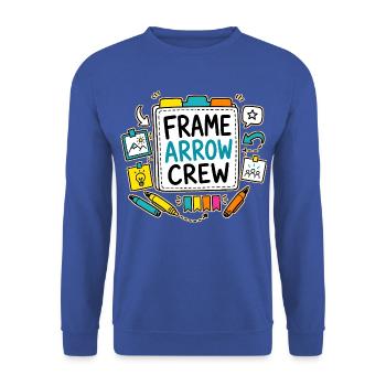 FRAME ARROW CREW - Unisex Pullover - Royalblau - Vorne - Alina (178cm) & Michal (187cm)