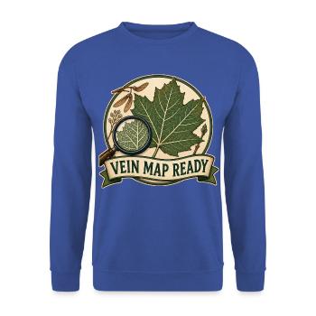 VEIN MAP READY - Unisex Pullover - Royalblau - Vorne - Alina (178cm) & Michal (187cm)