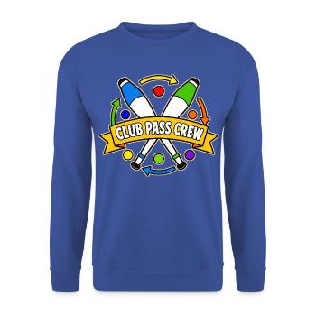 CLUB PASS CREW - Unisex Pullover - Royalblau - Vorne - Alina (178cm) & Michal (187cm)