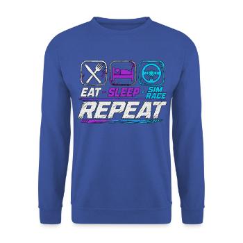 Répétition de la course Sleep Sim pour les fans de sim racing - Sweat-shirt Unisexe - bleu royal - Devant - Alina (178cm) & Michal (187cm)