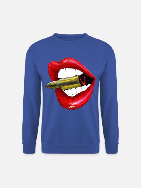 Rote Lippen beißen in die saure Apfel - Unisex Pullover - Royalblau