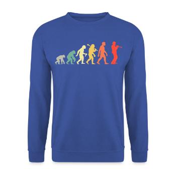 Trompeter Evolution Mit Trompete Für Jazzmusiker - Unisex Pullover - Royalblau - Vorne - Alina (178cm) & Michal (187cm)