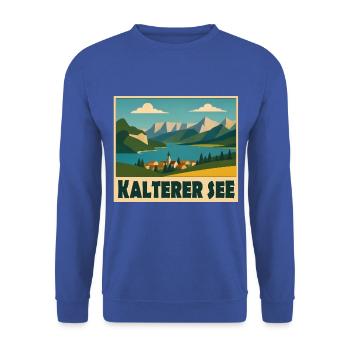 Kalterer See  - Unisex Pullover - Royalblau - Vorne - Alina (178cm) & Michal (187cm)
