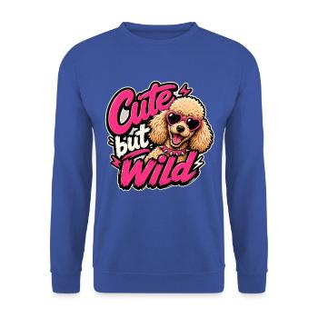 Pudel - Unisex Pullover - Royalblau - Vorne - Alina (178cm) & Michal (187cm)