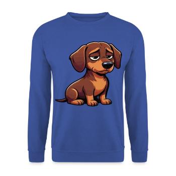 Dackel Dackelbesitzer Dackelhalter Dackelliebhaber - Unisex Pullover - Royalblau - Vorne - Alina (178cm) & Michal (187cm)