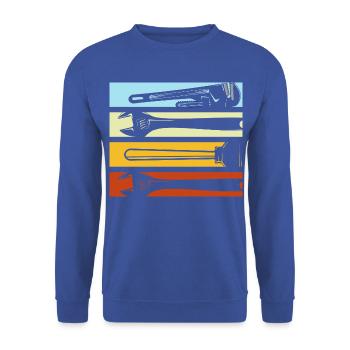 Anlagenmechaniker SHK Sanitär Heizung Handwerk - Unisex Pullover - Royalblau - Vorne - Alina (178cm) & Michal (187cm)