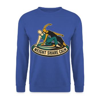 WEIGHT SHARE CALM - Unisex Pullover - Royalblau - Vorne - Alina (178cm) & Michal (187cm)